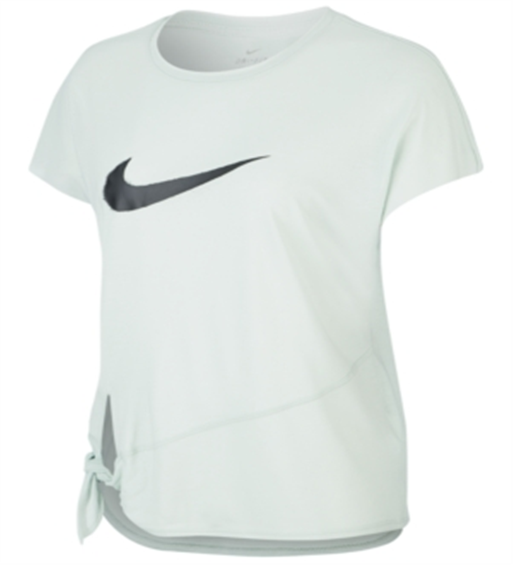 Camiseta de treino Nike Dri-FIT com logo lateral e amarração lateral, verde, tamanho XL
