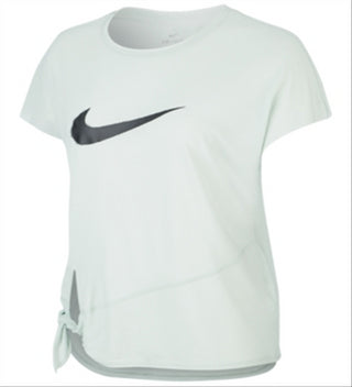 Camiseta de treino Nike Dri-FIT com logo lateral e amarração lateral, verde, tamanho XL