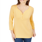 Camisa Henley Manga 3/4 Feminina Karen Scott Bege Tamanho X-G