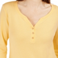 Camisa Henley Manga 3/4 Feminina Karen Scott Bege Tamanho X-G