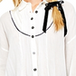 Túnica feminina Amore com debrum, branca, tamanho grande
