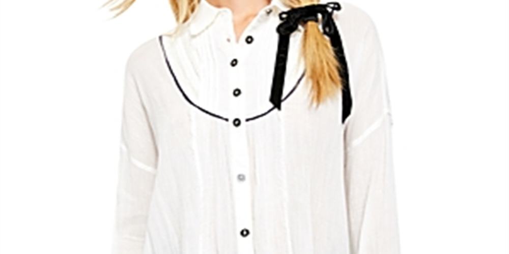 Túnica feminina Amore com debrum, branca, tamanho grande