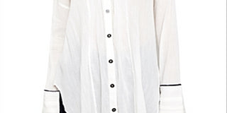 Túnica feminina Amore com debrum, branca, tamanho grande