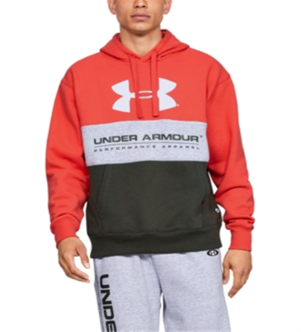 Moletons e moletons masculinos Under Armour Martian Performance Originators Fleece Logo Hoodie vermelho tamanho médio