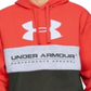 Moletons e moletons masculinos Under Armour Martian Performance Originators Fleece Logo Hoodie vermelho tamanho médio