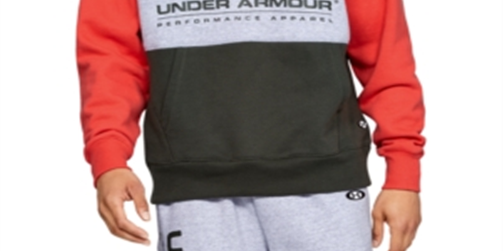 Moletons e moletons masculinos Under Armour Martian Performance Originators Fleece Logo Hoodie vermelho tamanho médio