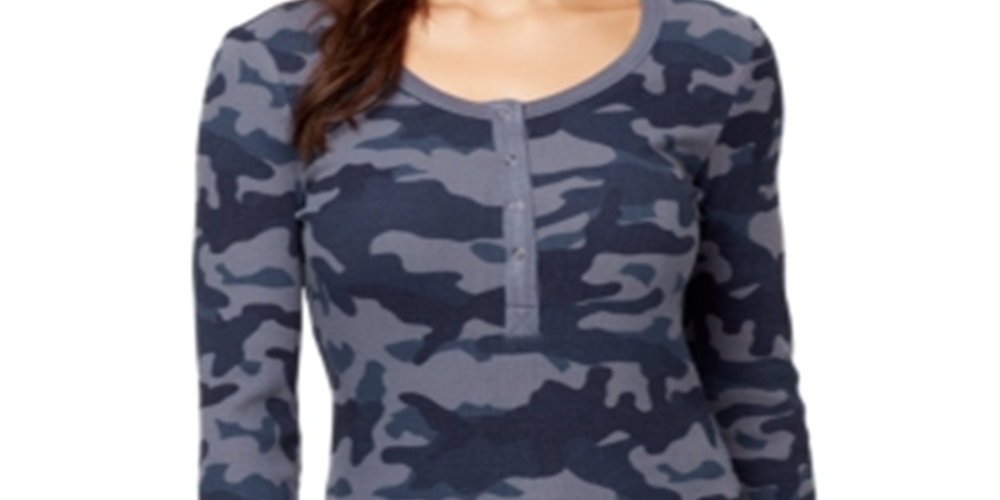 William Rast Kairah Henley Top Feminino Azul Tamanho P