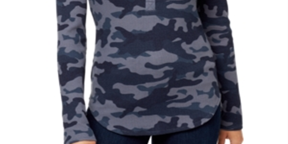 William Rast Kairah Henley Top Feminino Azul Tamanho P