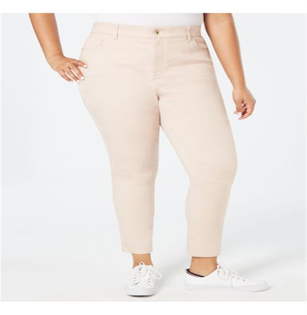 Calça jeans feminina Tommy Hilfiger Bedford rosa tamanho 20W