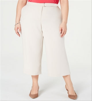 Calças curtas Alfani Plus Wide Leg Femininas Marrom Tamanho Pequeno