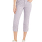 Calça jeans capri feminina estilo &amp; co com punho alto, rosa, tamanho 8