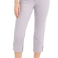 Calça jeans capri feminina estilo &amp; co com punho alto, rosa, tamanho 8