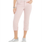 Calça jeans capri feminina estilo &amp; co com punho alto, rosa, tamanho 8
