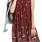 Vestido smocked com estampa floral feminino Style &amp; Co, vinho, tamanho XL