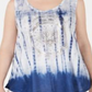 Blusa sem mangas com estampa tie-dye feminina Style &amp; Co, azul, tamanho XX-G