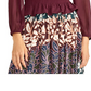 Blusa feminina Rachel Roy de manga comprida com babados, vinho, tamanho XS