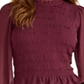 Blusa feminina Rachel Roy de manga comprida com babados, vinho, tamanho XS