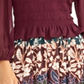 Blusa feminina Rachel Roy de manga comprida com babados, vinho, tamanho XS