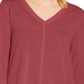 Top curto e alto com detalhes de costura estilo &amp; co feminino vermelho tamanho XS
