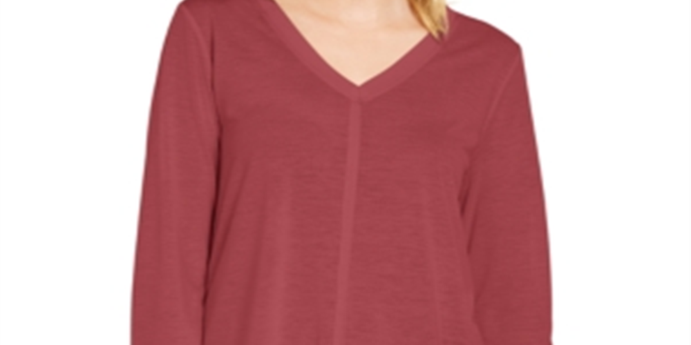 Top curto e alto com detalhes de costura estilo &amp; co feminino vermelho tamanho XS