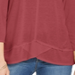 Top curto e alto com detalhes de costura estilo &amp; co feminino vermelho tamanho XS