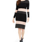 Vestido suéter listrado MIDI feminino Taylor, preto, tamanho extragrande