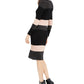 Vestido suéter listrado MIDI feminino Taylor, preto, tamanho extragrande