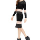 Vestido suéter listrado MIDI feminino Taylor, preto, tamanho extragrande