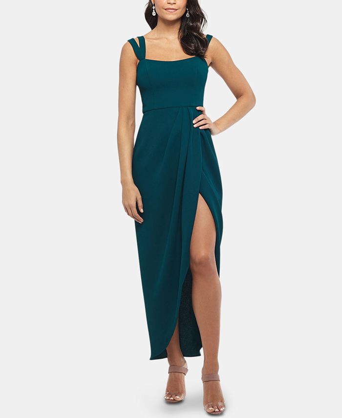 Vestido longo feminino XSCAPE liso verde tamanho 12