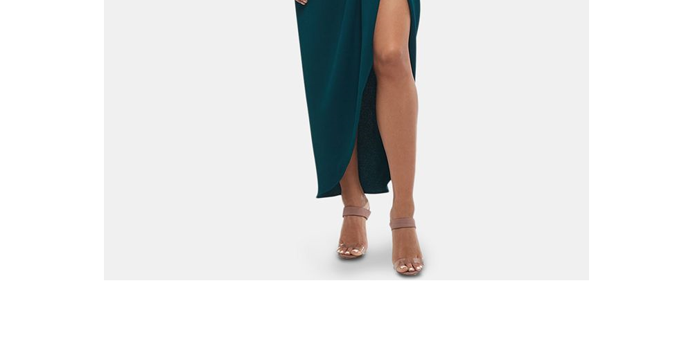 Vestido longo feminino XSCAPE liso verde tamanho 12