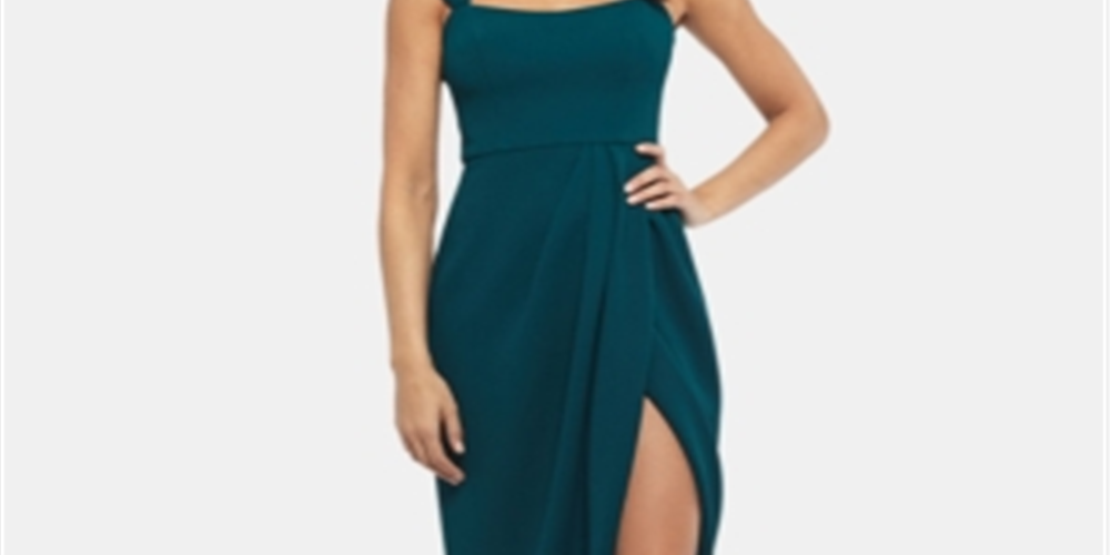 Vestido longo feminino XSCAPE liso verde tamanho 12