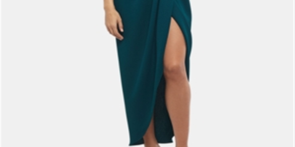 Vestido longo feminino XSCAPE liso verde tamanho 12