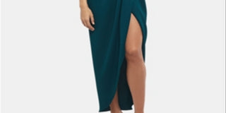 Vestido longo feminino XSCAPE liso verde tamanho 12