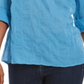 Top texturizado com decote em V feminino Style &amp; Co, azul, tamanho extragrande
