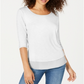 Top de chiffon feminino Style &amp; Co, branco, tamanho X-S