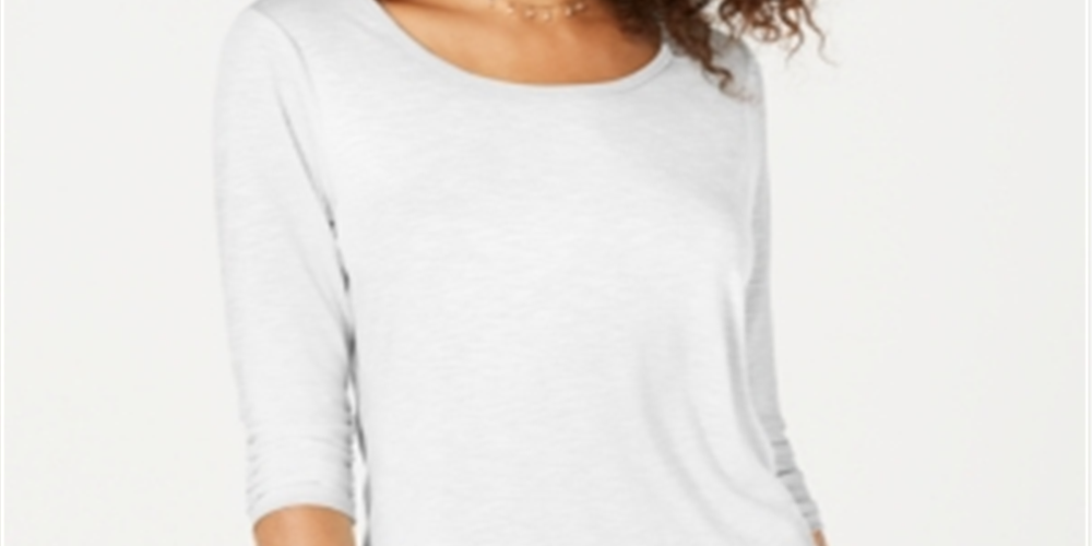 Top de chiffon feminino Style &amp; Co, branco, tamanho X-S