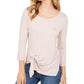 Top feminino com amarração frontal estilo &amp; co, rosa, tamanho extragrande