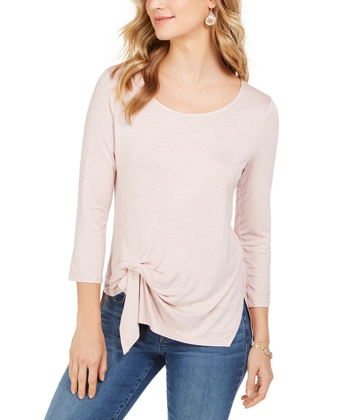 Top feminino com amarração frontal estilo &amp; co, rosa, tamanho extragrande