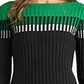 Suéter canelado Ralph Lauren feminino com blocos de cores, preto, tamanho XX-G