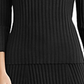 Suéter canelado Ralph Lauren feminino com blocos de cores, preto, tamanho XX-G