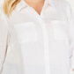 Camisa utilitária feminina Charter Club Plus Linen, branca, tamanho 1X