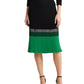Ralph Lauren Feminino Cintura Alta Cintura Cintura Alta Abaixo do Joelho Saia Corta-vento Preta Tamanho XX-G