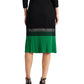 Ralph Lauren Feminino Cintura Alta Cintura Cintura Alta Abaixo do Joelho Saia Corta-vento Preta Tamanho XX-G