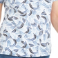 Karen Scott Top Henley Estampado Feminino Azul Tamanho XS
