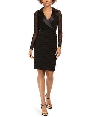 Adrianna Papell Women's Tuxedo Sheath Dress Black Size 16