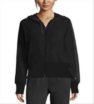 Moletom com capuz feminino Champion Herringbone Fitness, preto, tamanho médio