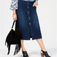Saia jeans feminina estilo &amp; co azul tamanho 4 petite