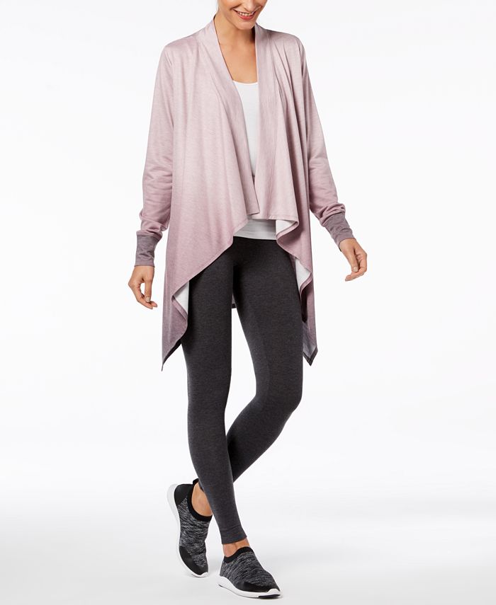 Ideologia Cardigan Aberto Feminino Hi-Lo Active Wear Top Rosa Tamanho Grande