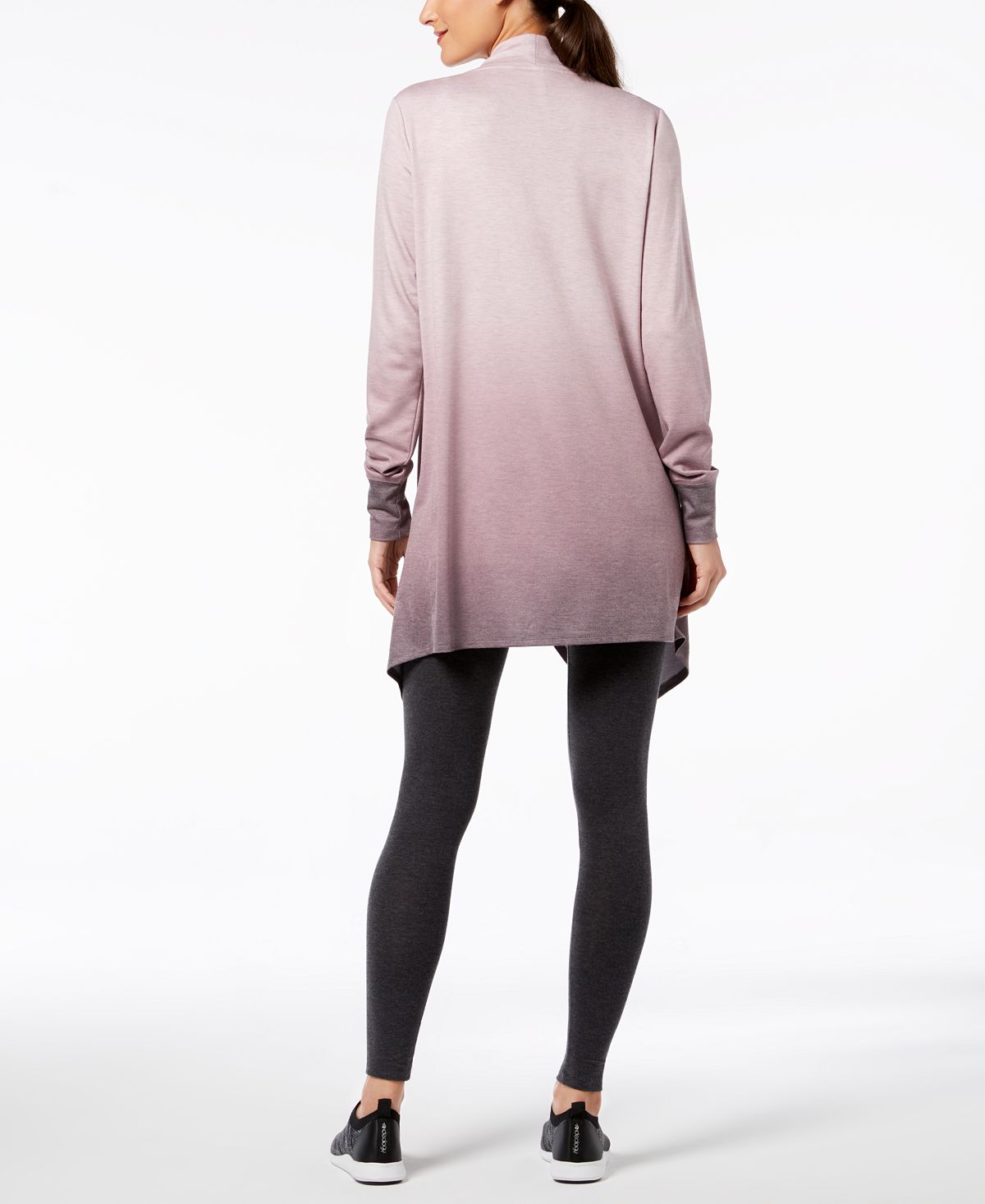 Ideologia Cardigan Aberto Feminino Hi-Lo Active Wear Top Rosa Tamanho Grande