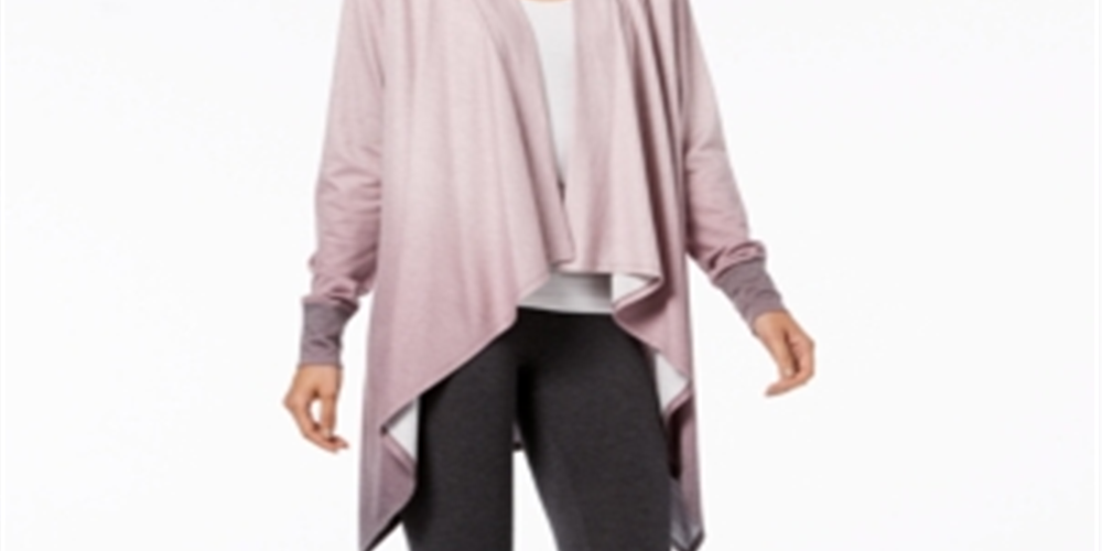 Ideologia Cardigan Aberto Feminino Hi-Lo Active Wear Top Rosa Tamanho Grande